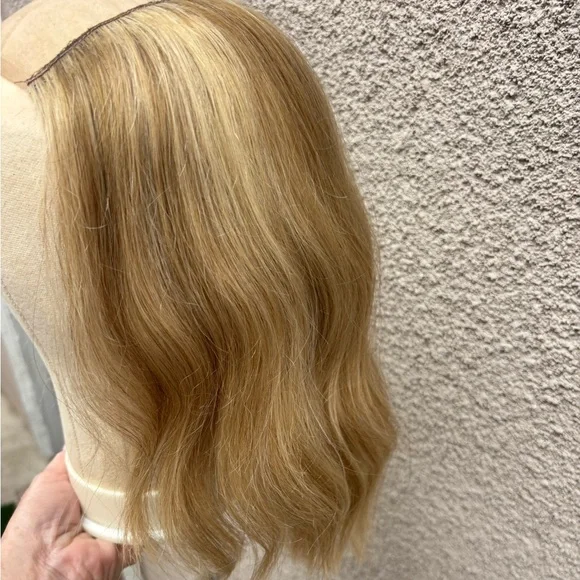 gently used human hair remy wig blonde blend wavy for under ball cap hat beanie. - Picture 3 of 10